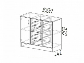 Комод К1000-2Д ЛДСП ясень шимо в Касли - kasli.magazinmebel.ru | фото - изображение 2