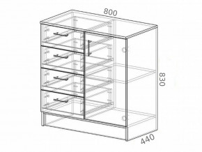 Комод К800-1Д ЛДСП белый в Касли - kasli.magazinmebel.ru | фото - изображение 2