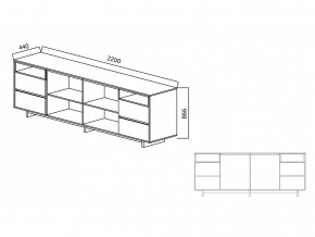 Комодино Moderno-2200 Ф6 в Касли - kasli.magazinmebel.ru | фото - изображение 4