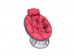 Кресло Папасан мини с ротангом красная подушка в Касли - kasli.magazinmebel.ru | фото