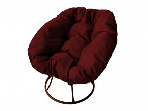 Кресло Пончик без ротанга бордовая подушка в Касли - kasli.magazinmebel.ru | фото