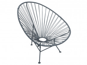 Кресло Ракушка с ротангом серый в Касли - kasli.magazinmebel.ru | фото