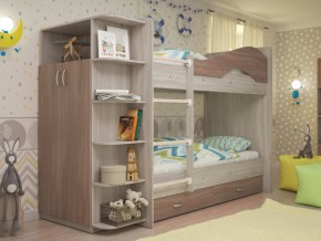 Кровать 2-х ярусная Мая с ящиками и шкафом на латофлексах шимо в Касли - kasli.magazinmebel.ru | фото
