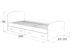 Кровать-6 одинарная с 2-мя ящиками 900*2000 млечный дуб в Касли - kasli.magazinmebel.ru | фото - изображение 2