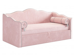 Кровать софа Лея 900 велюр нежно-розовый/галька в Касли - kasli.magazinmebel.ru | фото