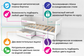 Кровать-тахта Svogen мягкая с ящиками и бортиком с фото белый/барашки в Касли - kasli.magazinmebel.ru | фото - изображение 2