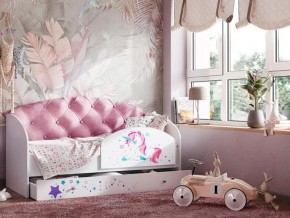 Кровать Звездочка с бортиком Белый-розовый в Касли - kasli.magazinmebel.ru | фото
