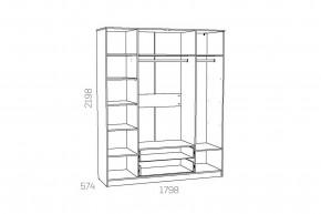 Шкаф комбинированный Оливия НМ 011.84 Х в Касли - kasli.magazinmebel.ru | фото - изображение 3