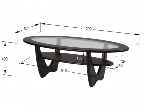 Стол журнальный Юпитер со стеклом СЖС-01 венге в Касли - kasli.magazinmebel.ru | фото - изображение 2